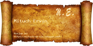 Mituch Ervin névjegykártya